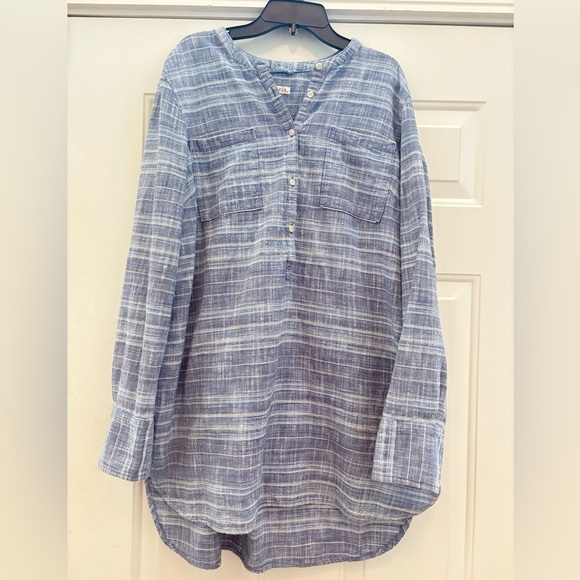 Merona Tops - Merona Light Blue Striped Tunic Top
